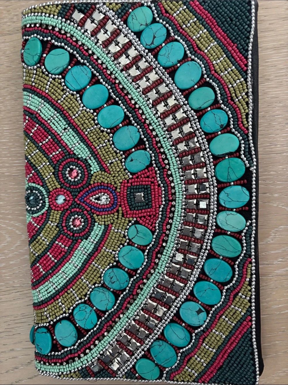 Beaded Turquoise Accent Clutch - Women Bags BCBG Generation